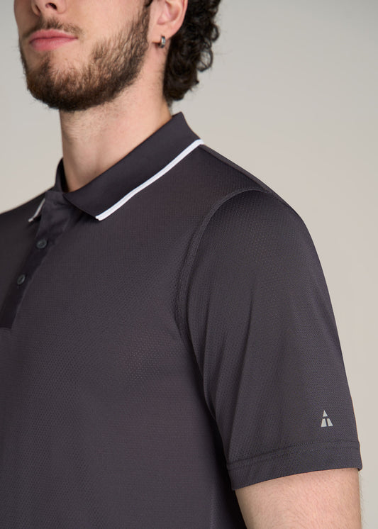 American-Tall-Men-AT-Performance-Tipped-Golf-Polo-Charcoal-detail