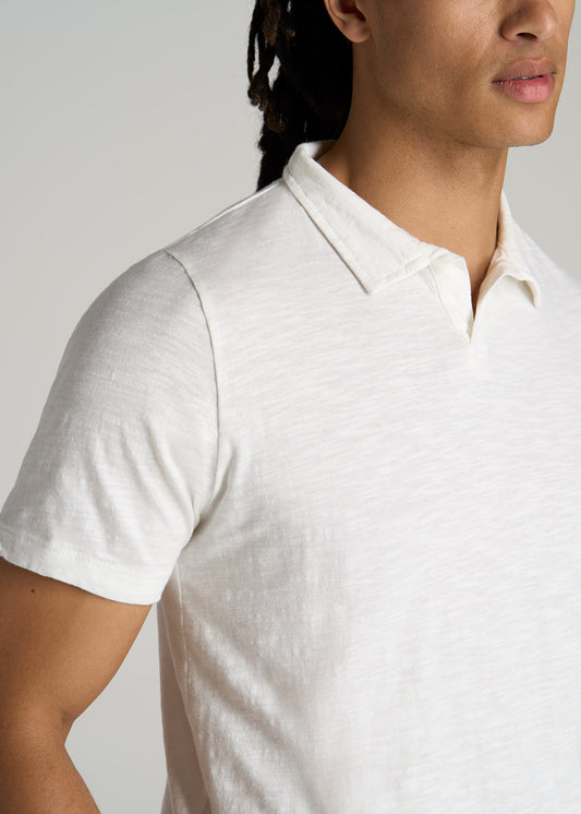 American-Tall-Men-Slub-Polo-Shirt-Ecru-detail