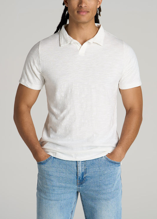 American-Tall-Men-Slub-Polo-Shirt-Ecru-front