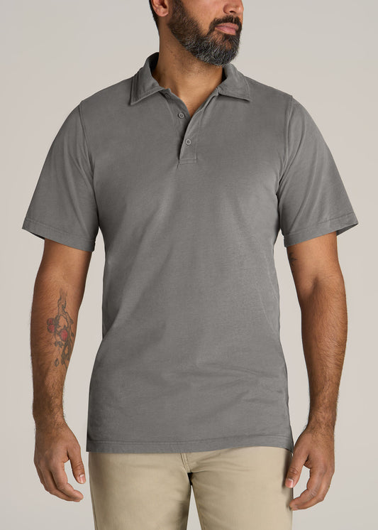     American-Tall-Men-Ultra-Soft-Short-Sleeve-Cotton-Polo-Vintage-Pewter-front