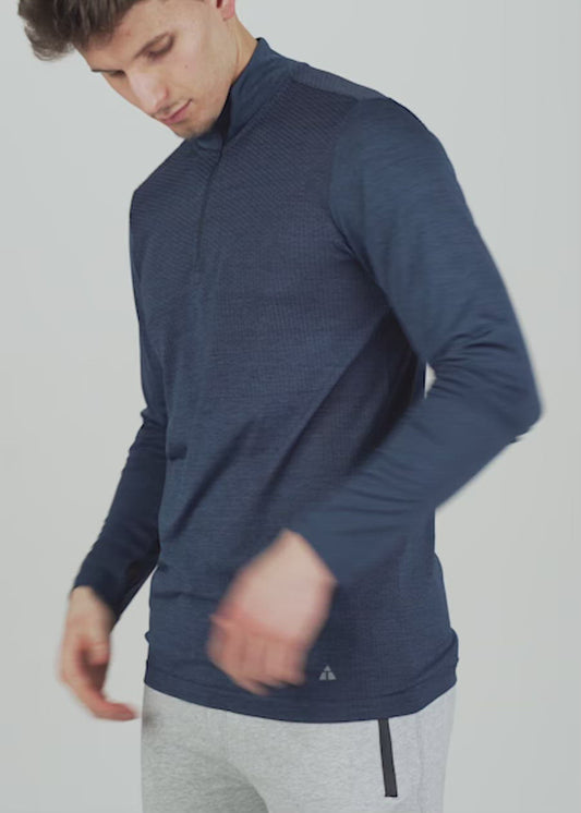 AT Performance: Men's Tall MODERN-FIT Long Sleeve Quarter Zip in Grey Mix