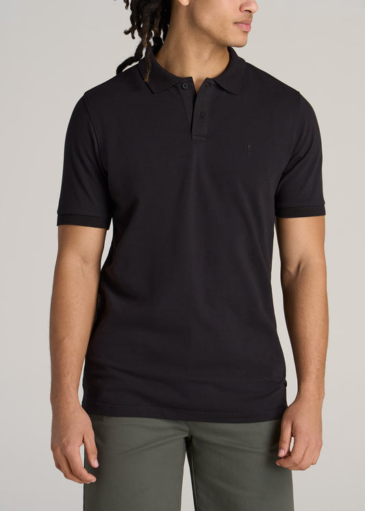       American-Tall-Men-Classic-Polo-Embroidered-Logo-Black-front