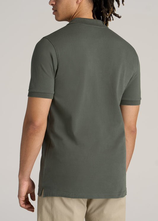 American-Tall-Men-Classic-Polo-Embroidered-Logo-Spring-Olive-back
