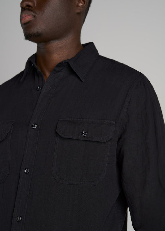    American-Tall-Men-Double-Weave-Shirt-Vintage-Black-detail