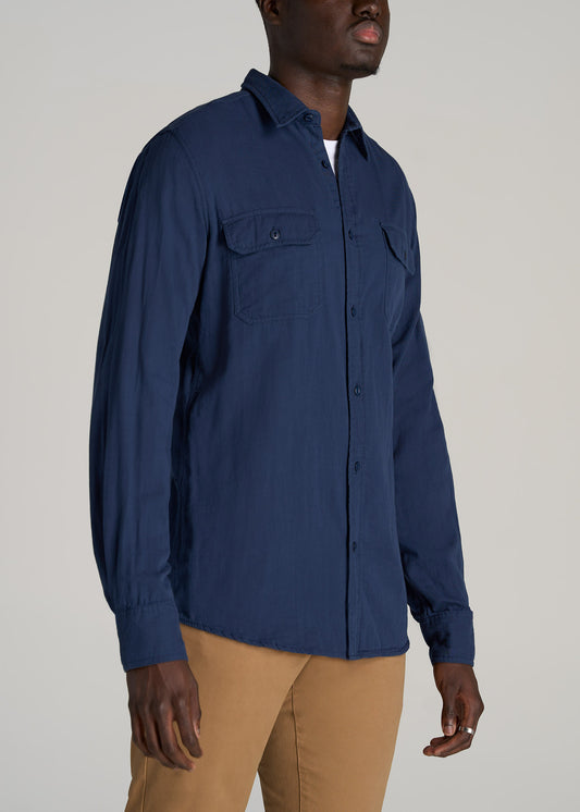    American-Tall-Men-Double-Weave-Shirt-Vintage-Midnight-Navy-side