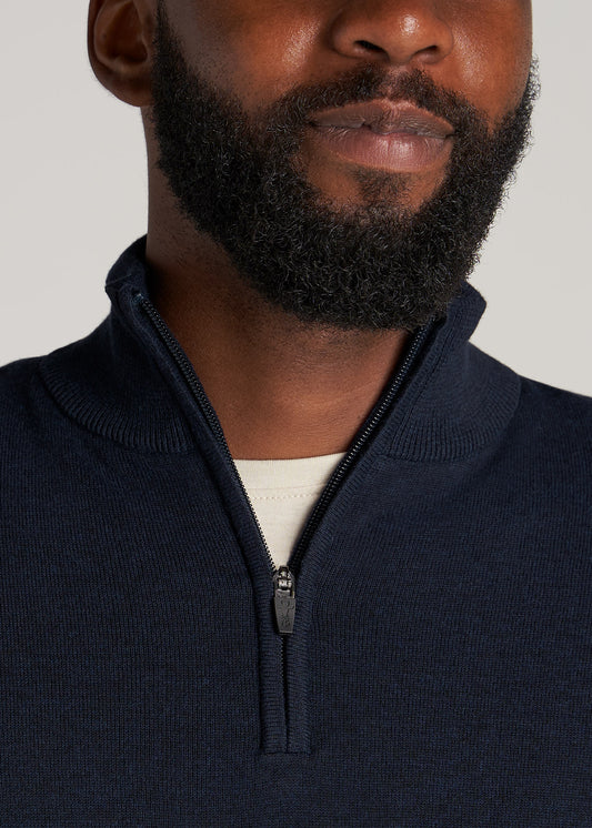       American-Tall-Men-Everyday-Quarter-Zip-Sweater-Patriot-Blue-detail