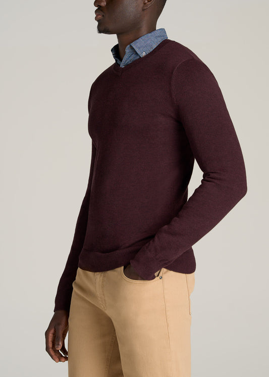    American-Tall-Men-Everyday-V-Neck-Sweater-Burgundy-Mix-side