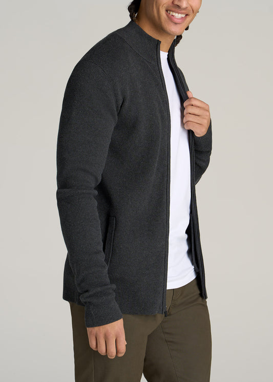    American-Tall-Men-Full-Zip-Sweater-Charcoal-Mix-side