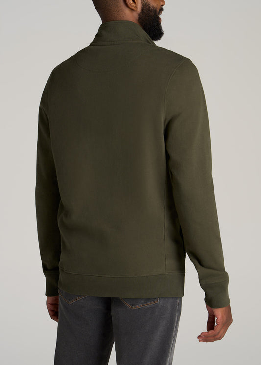       American-Tall-Men-Heavyweight-French-Terry-Quarter-Zip-Pullover-Vintage-Thyme-Green-back