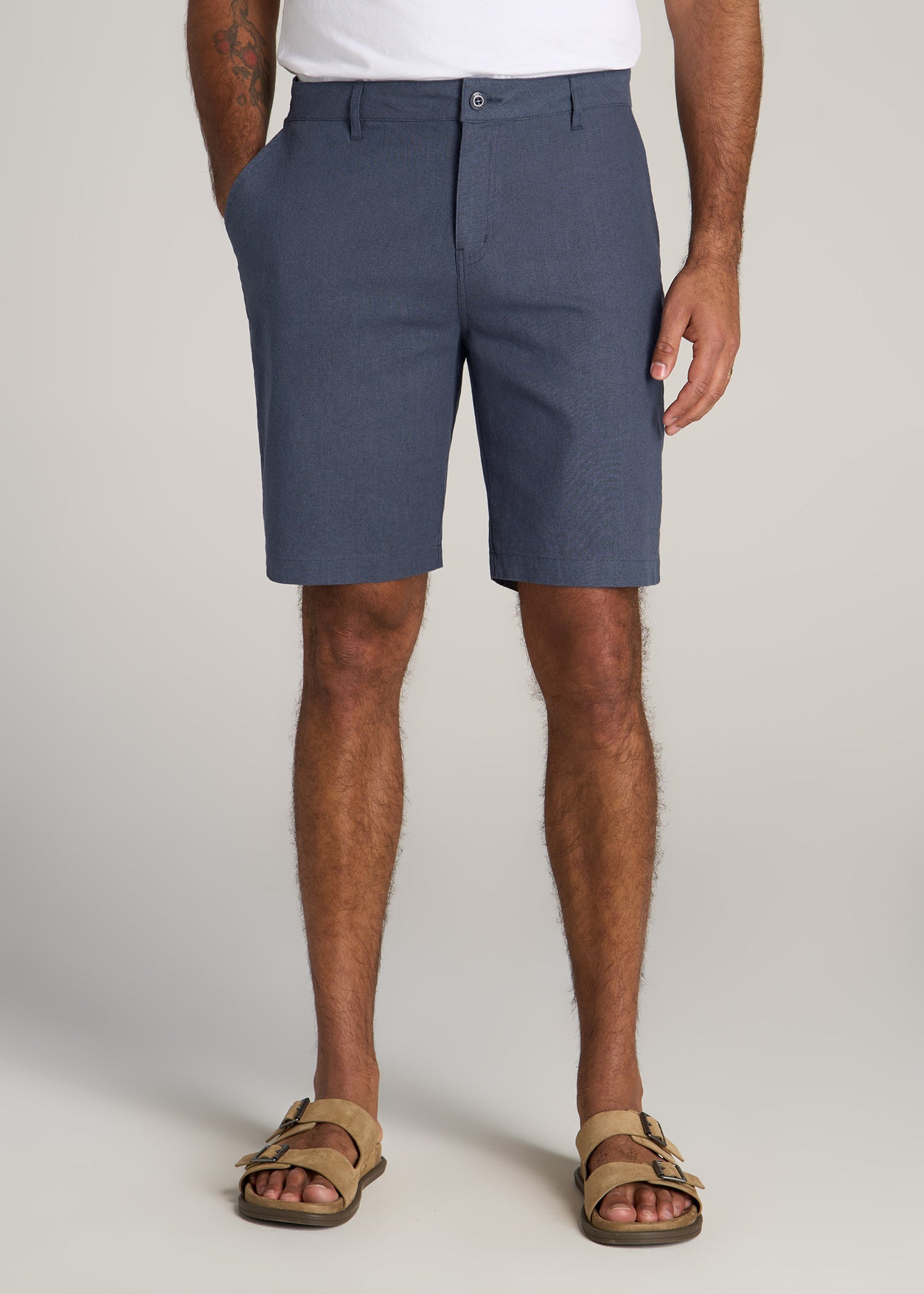 American-Tall-Men-Linen-Shorts-Chambray-Linen-front
