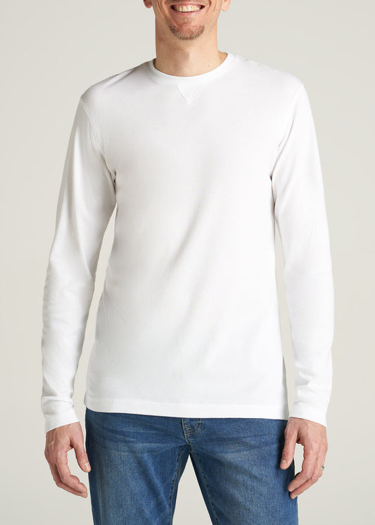    American-Tall-Men-Long-Sleeve-Tee-Micro-Waffle-White-front
