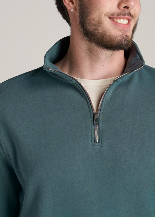    American-Tall-Men-Mens-80-20-Fleece-Quarter-Zip-Sweatshirt-Dark-Cyan-detail
