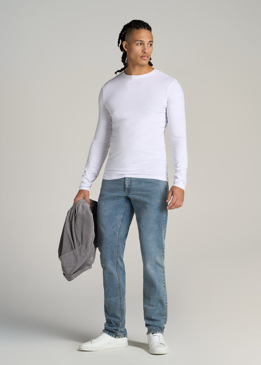     American-Tall-Men-Original-Essentials-SLIM-FIT-Long-Sleeve-T-Shirt-White-full