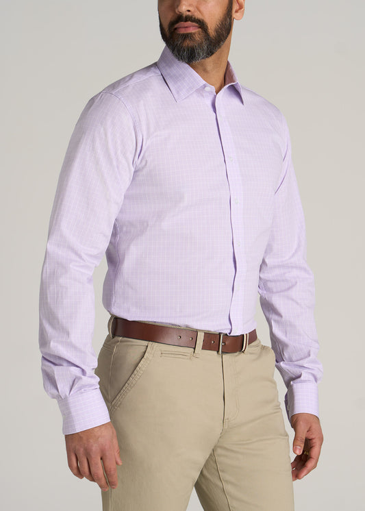 American-Tall-Men-Oskar-Dress-Shirt-Lavender-Grid-side