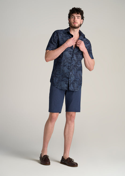 American-Tall-Men-Print-Chambray-Short-Sleeve-Button-Shirt-Navy-Island-Print-full