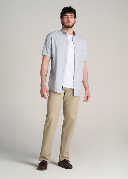         American-Tall-Men-Short-Sleeve-Button-Shirt-Navy-Mini-Stripe-full