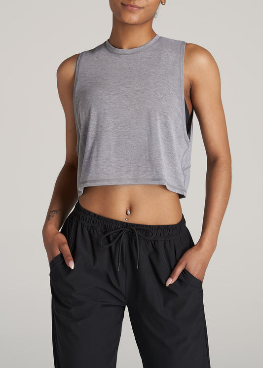       American-Tall-Women-Athletic-Cropped-Muscle-Tank-Grey-Mix-front