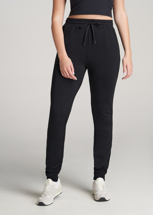    American-Tall-Women-Baby-FrenchTerry-Jogger-Black-front