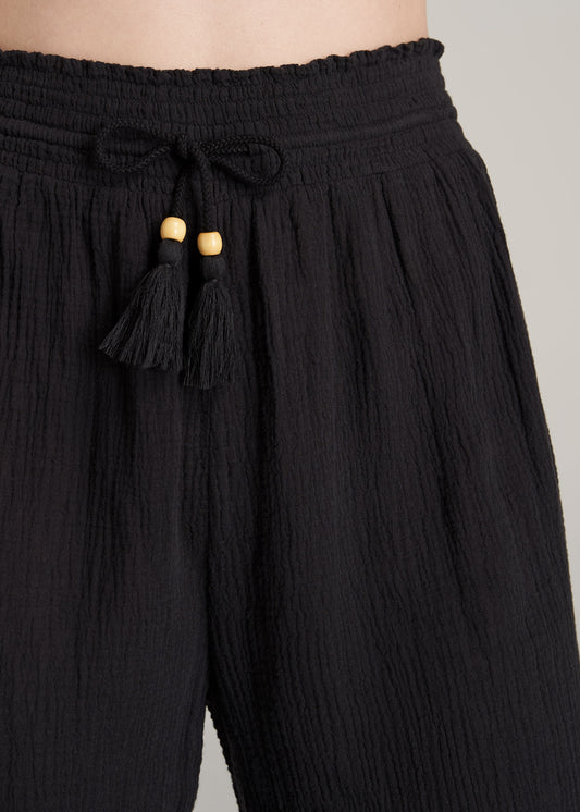    American-Tall-Women-CoverUp-Gauze-Pants-Black-detail