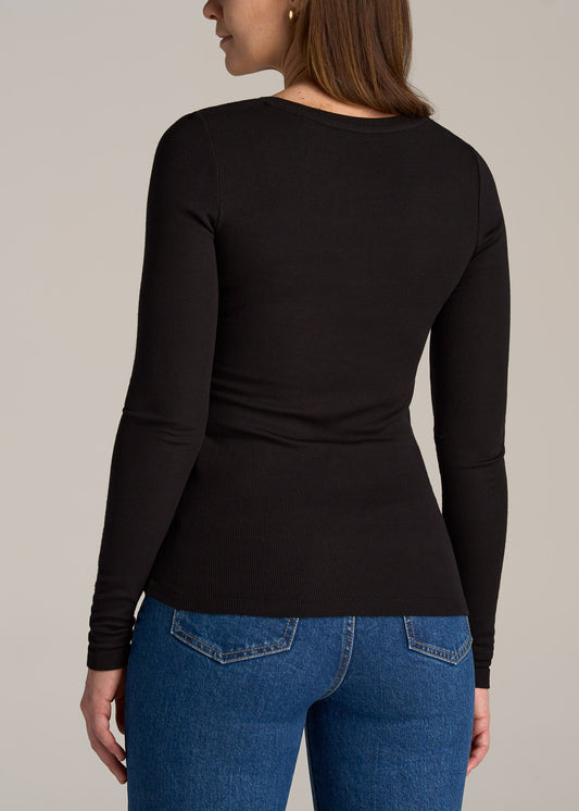    American-Tall-Women-FITTED-Ribbed-Long-Sleeve-Henley-Black-back