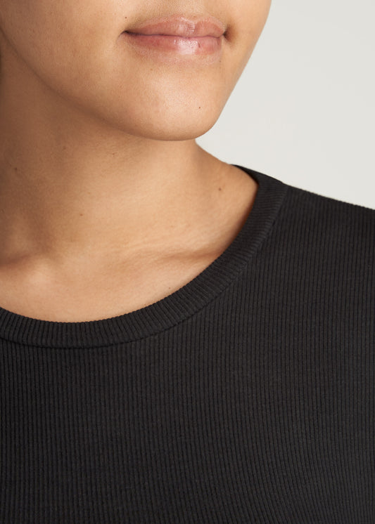       American-Tall-Women-Fitted-Ribbed-LongSleeve-Black-detail
