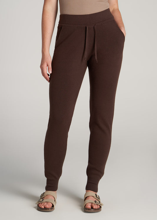       American-Tall-Women-Knit-Lounge-Jogger-Chocolate-front