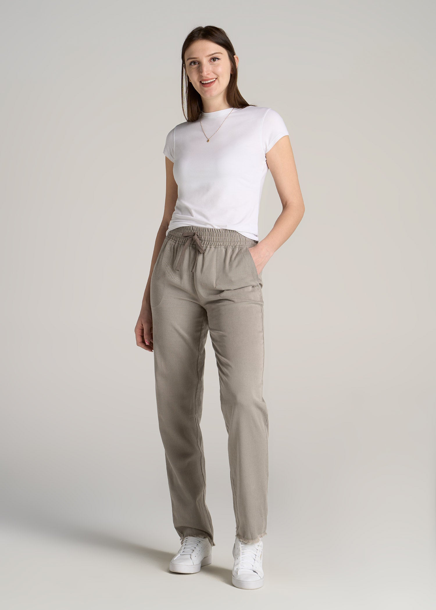    American-Tall-Women-Patch-Pocket-Twill-Pants-Taupe-Grey-full