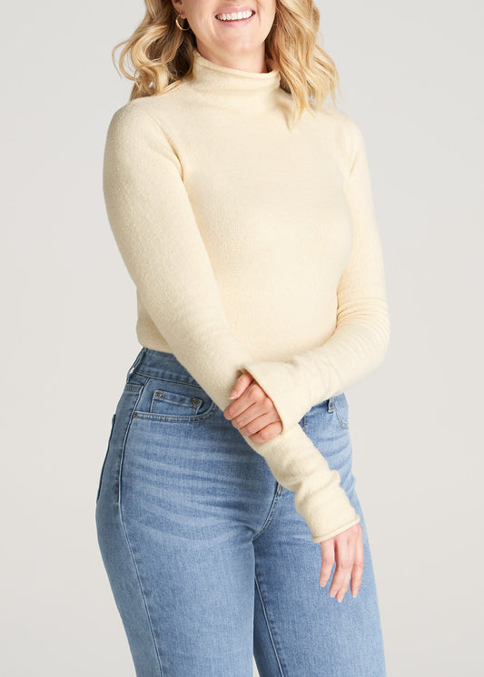 American-Tall-Women-Rolled-MockNeck-Sweater-Oat-front