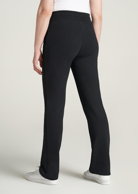    American-Tall-Women-WKND-Fleece-OpenBottom-Sweatpants-Black-back