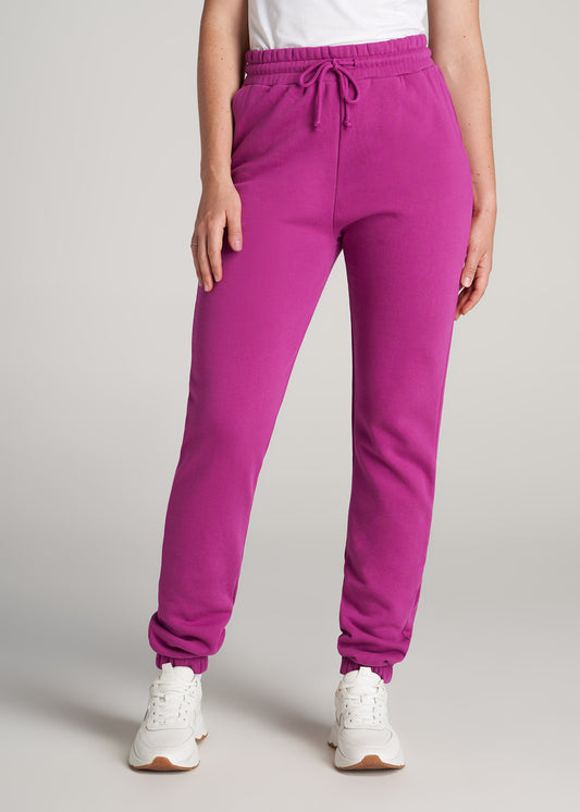       American-Tall-Women-WKND-Slim-Highwaisted-Sweatpants-Pink-Orchid-front