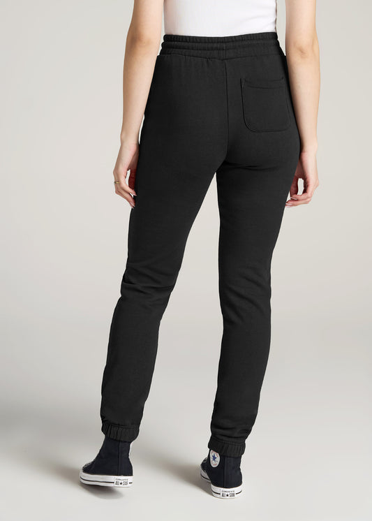       American-Tall-Women-Wearever-SLIM-High-Waisted-Garment-Dye-Sweatpants-Black-back
