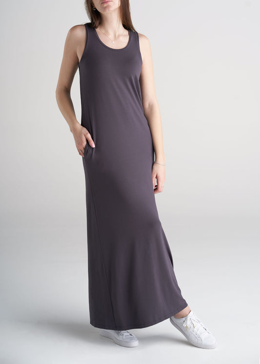 American_Tall_Womens_Maxi_Dress_Dark_Charcoal-front