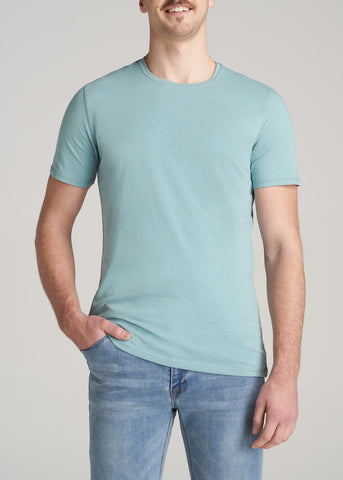 Men's Tall Crewneck T-Shirt in Aquamarine Color