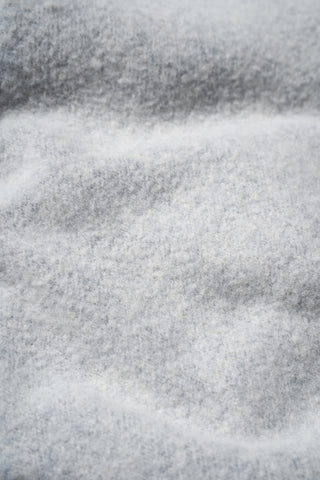 Closeup of brushed fleece on inside of tall sweatpants