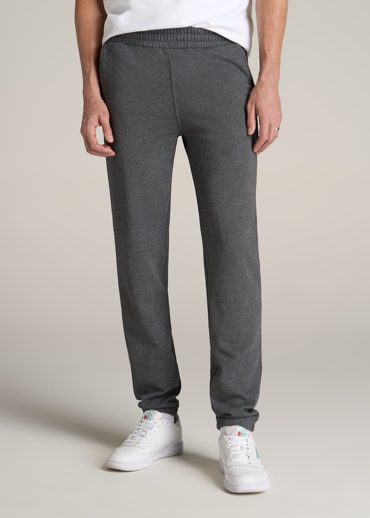 American-Tall-Men-Wearever-French-Terry-Sweatpants-Men-Charcoal-Mix-front
