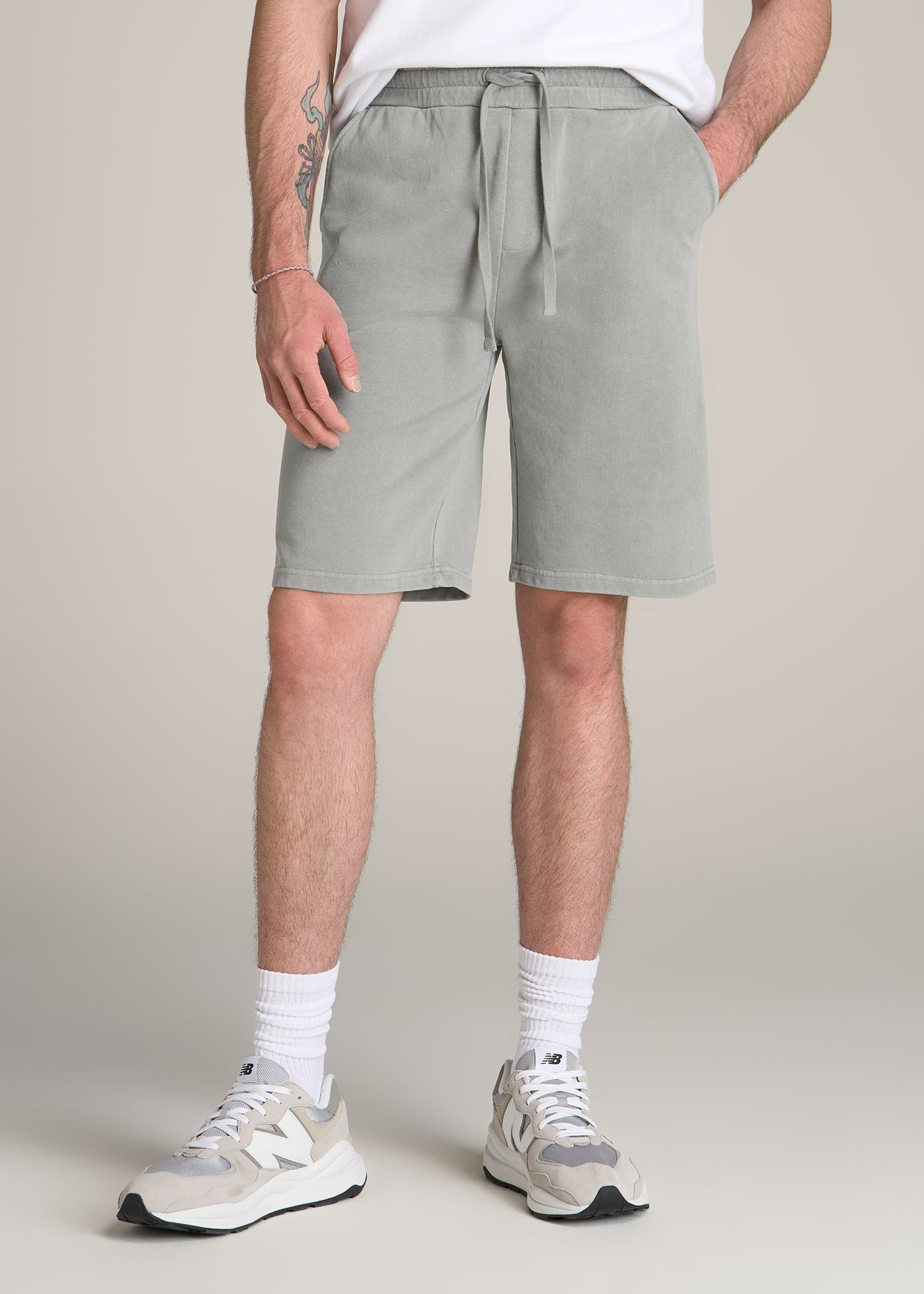 American-Tall-Men-Wearever-Garment-Dyed-French-Terry-Sweat-Shorts-Silvermist-front