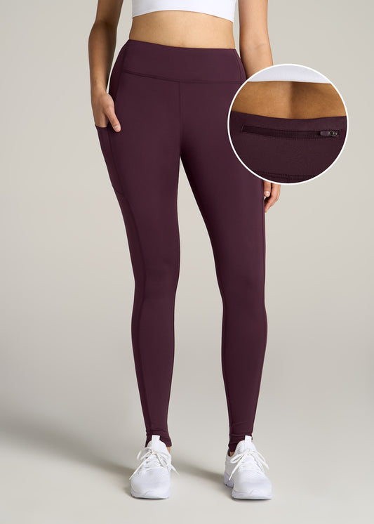 American-Tall-Women-Performance-Pocket-Tall-Leggings-Purple-Dahlia-front