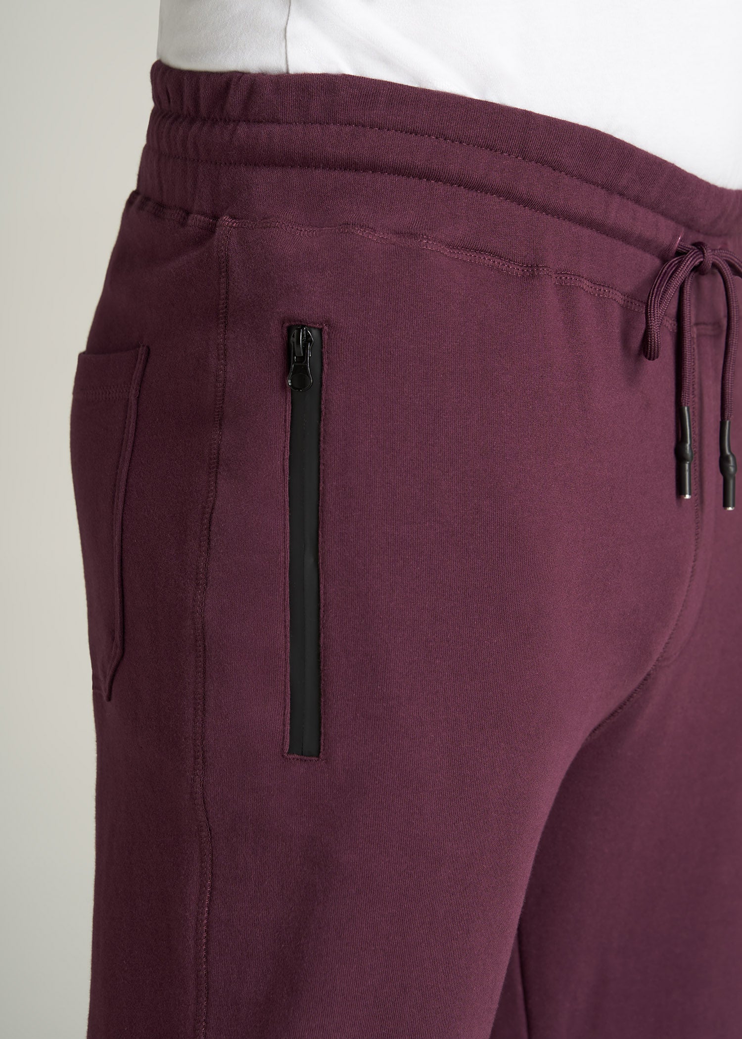    American-Tall-Men-80-20-FrenchTerry-Jogger-Maroon-detail