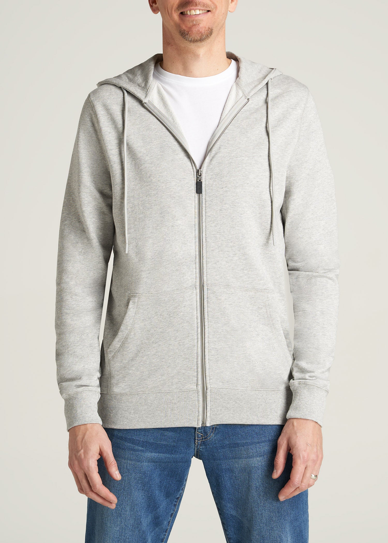    American-Tall-Men-8020-FrenchTerry-FullZip-Hoodie-GreyMix-front