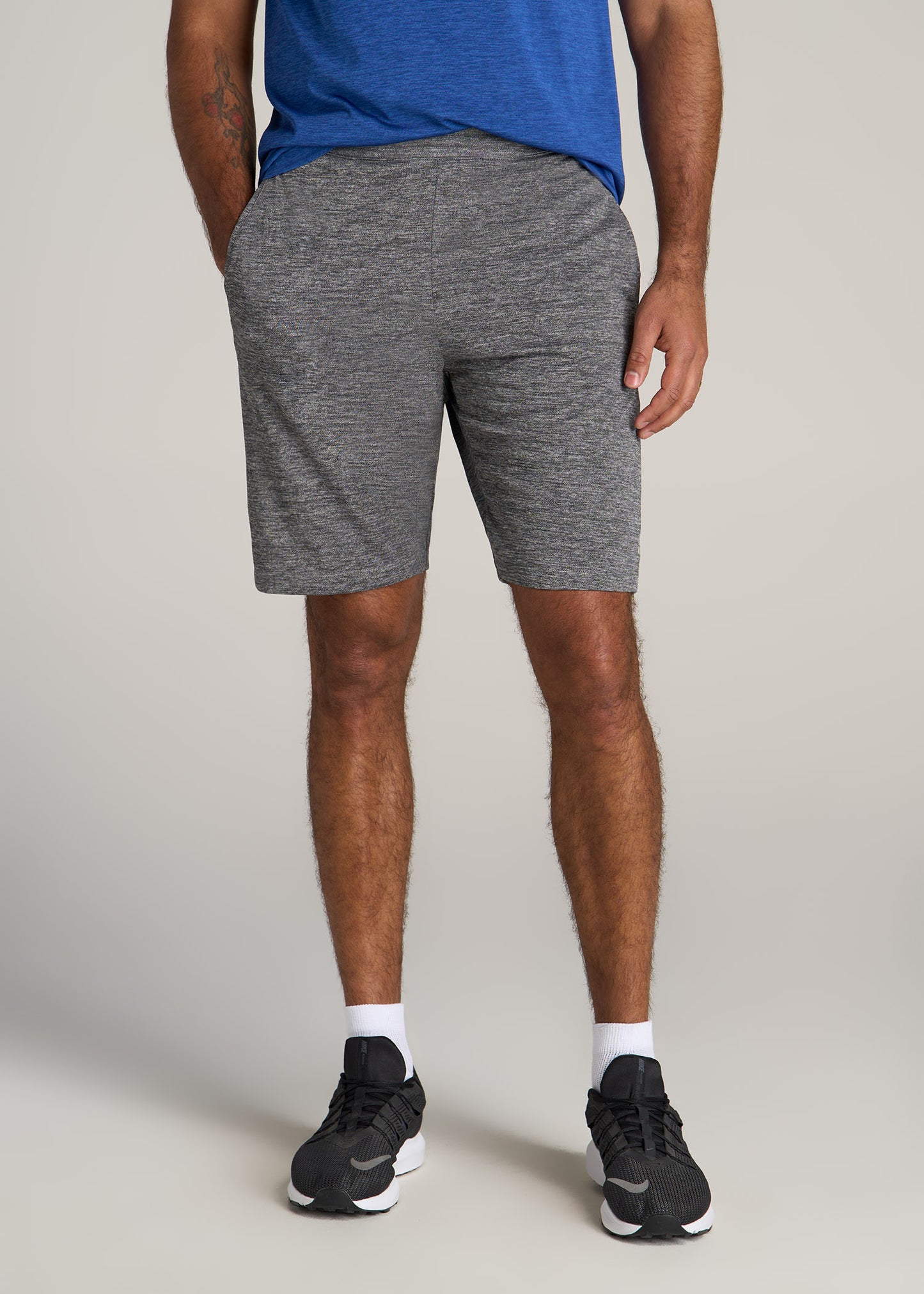 American-Tall-Men-AT-Performance-Engineered-Athletic-Shorts-GreyMix-front