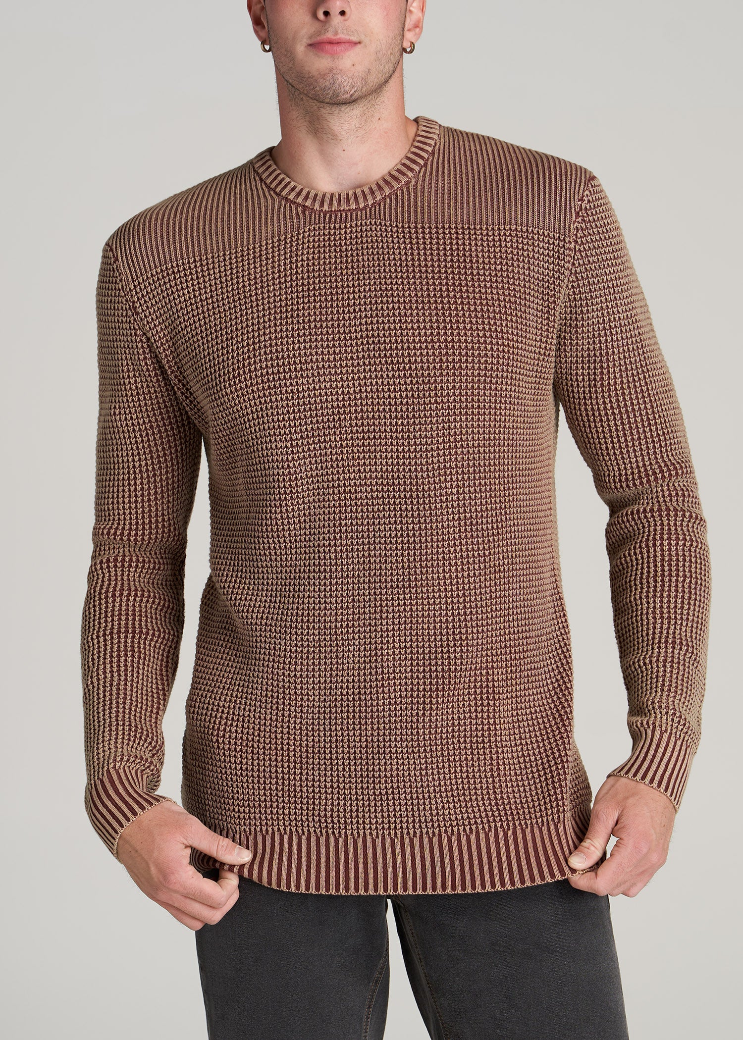       American-Tall-Men-Acid-Wash-Sweater-Copper-front
