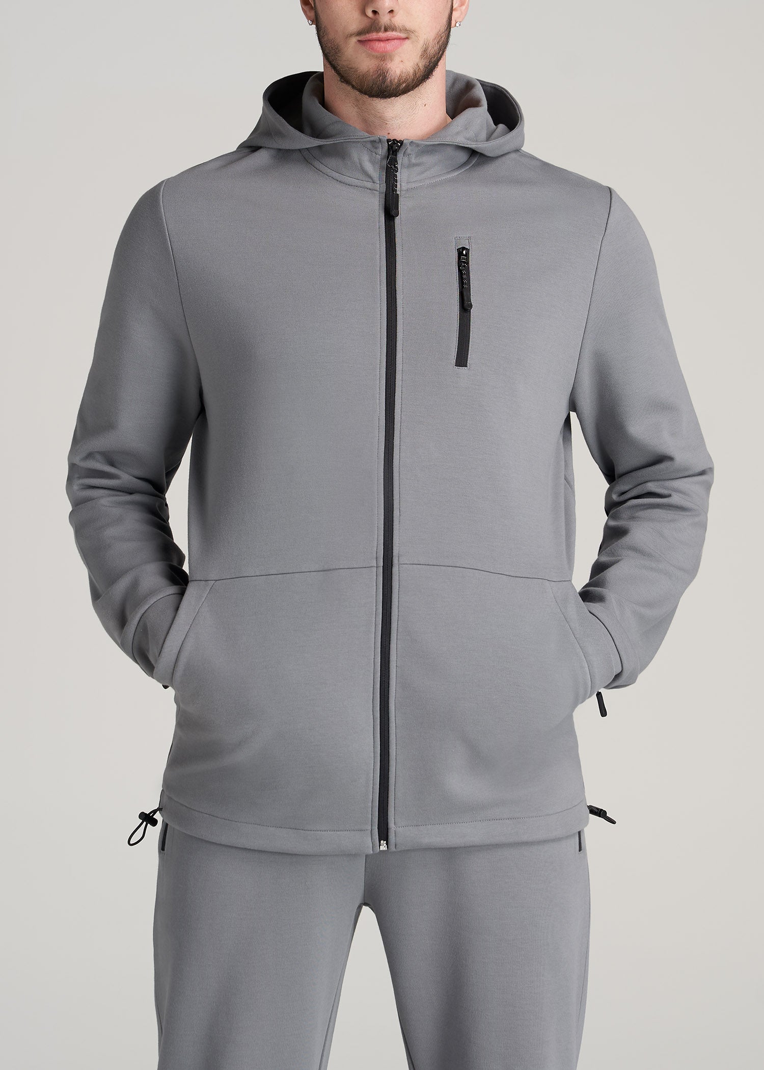     American-Tall-Men-Athleisure-Performance-Hooded-Track-Jacket-Fossil-Grey-front