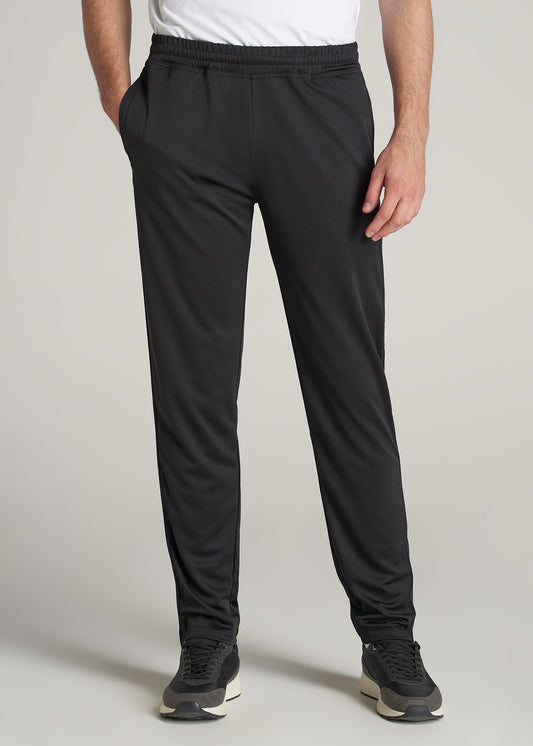    American-Tall-Men-Athletic-Stripe-Pants-Black-Black-front
