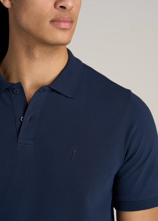 American-Tall-Men-Classic-Polo-Embroidered-Logo-Marine-Navy-detail