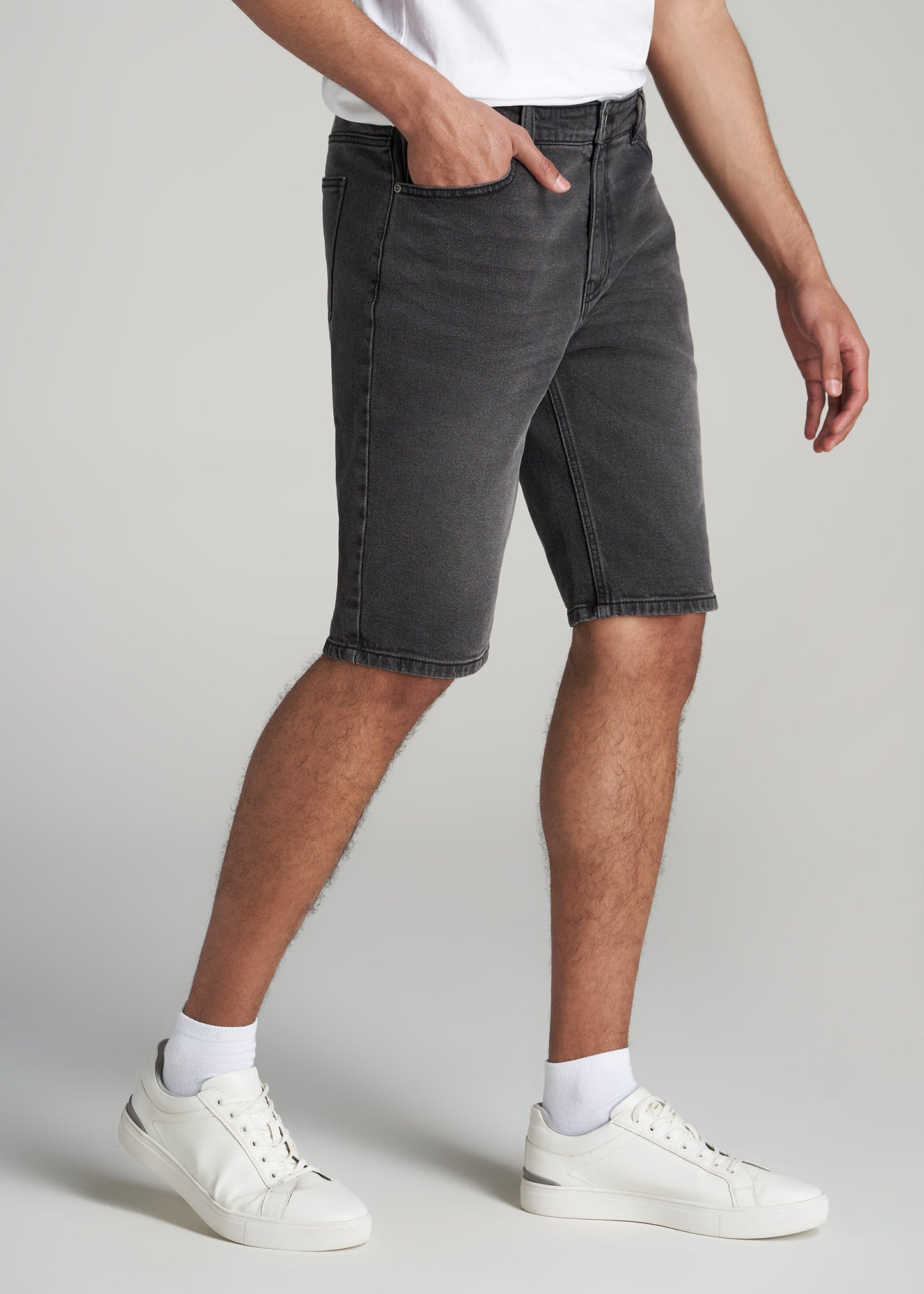    American-Tall-Men-Denim-Shorts-Vintage-Faded-Black-side