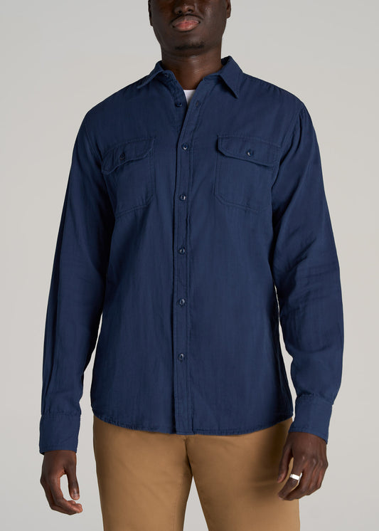       American-Tall-Men-Double-Weave-Shirt-Vintage-Midnight-Navy-front