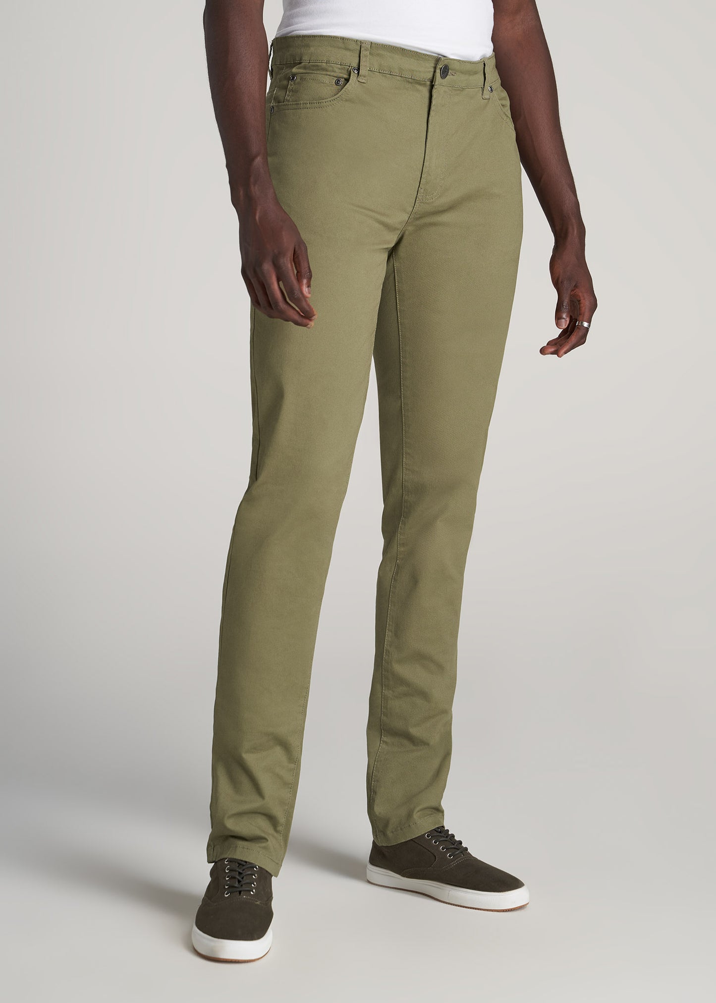       American-Tall-Men-Dylan-5-Pocket-Chino-Fatigue-Green-front