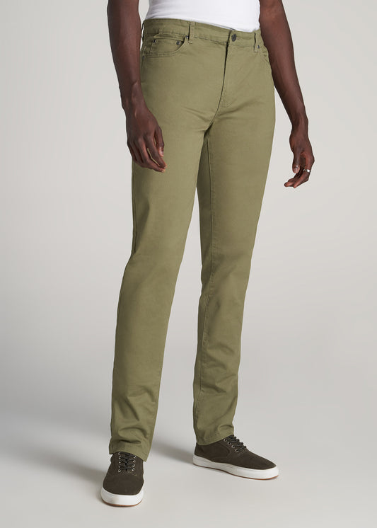       American-Tall-Men-Dylan-5-Pocket-Chino-Fatigue-Green-front