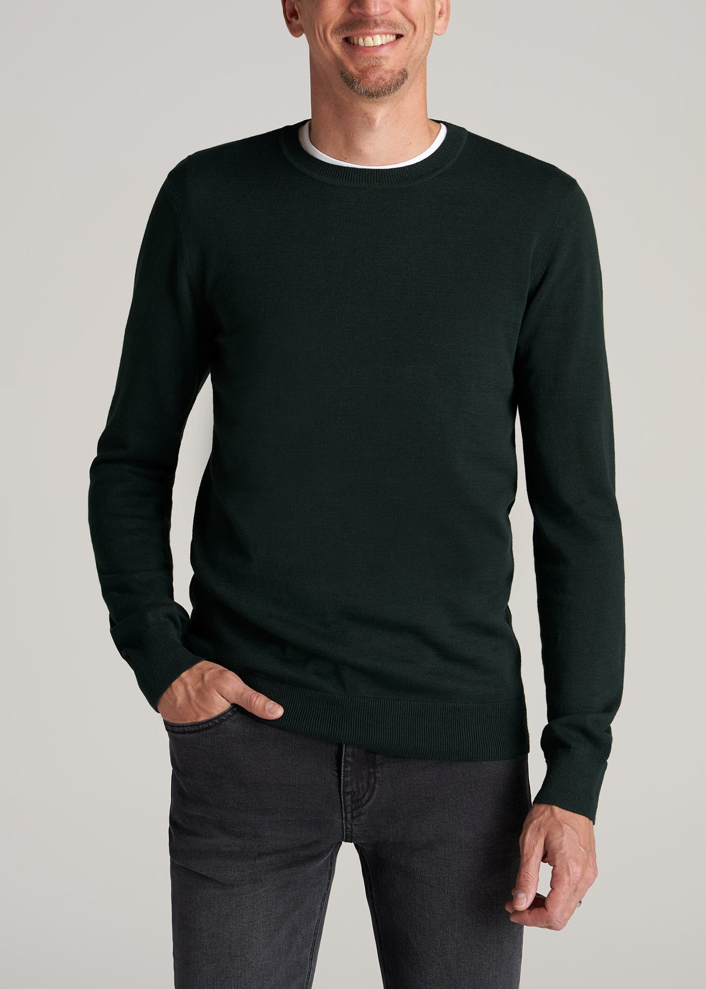    American-Tall-Men-Everyday-Crew-Neck-Sweater-Midnight-Green-front
