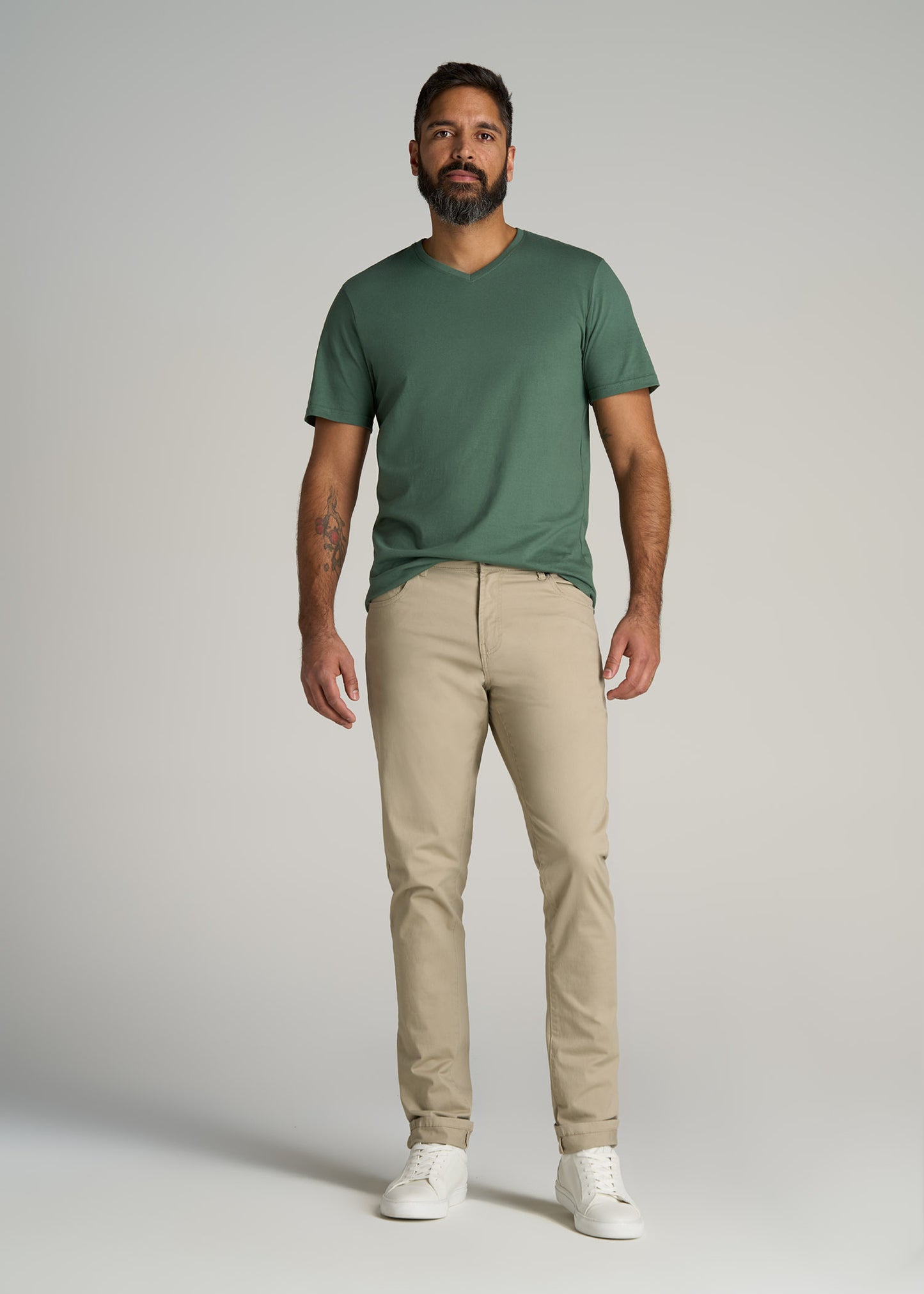     American-Tall-Men-Everyday-REGULAR-FIT-V-Neck-T-Shirt-Forest-Green-full